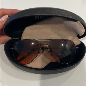 Serengeti gently used brown aviators
